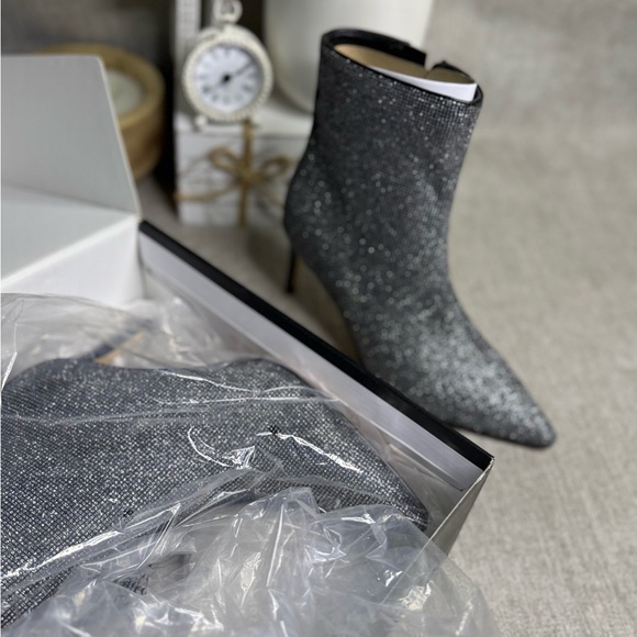 Nine West KEPORDP2 Silver Crystal Pointed Toe Booties ✨ Size 8M | NIB - Picture 4 of 5